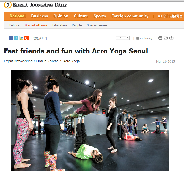Acro in newspaper