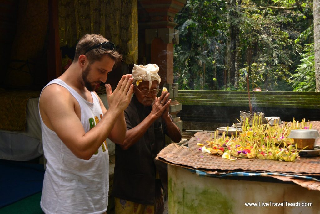 ancient carvings Goa Gajah Elephant Temple Ubud Bali