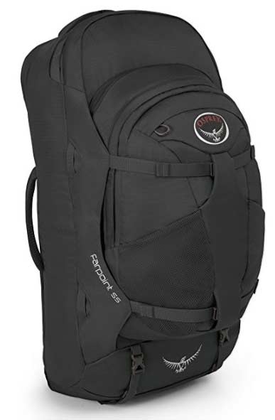 The Osprey 55L Farpoint backpack