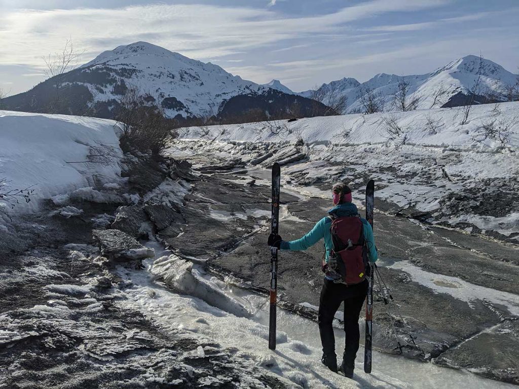 frozen stream on the way to Skookum Glacier