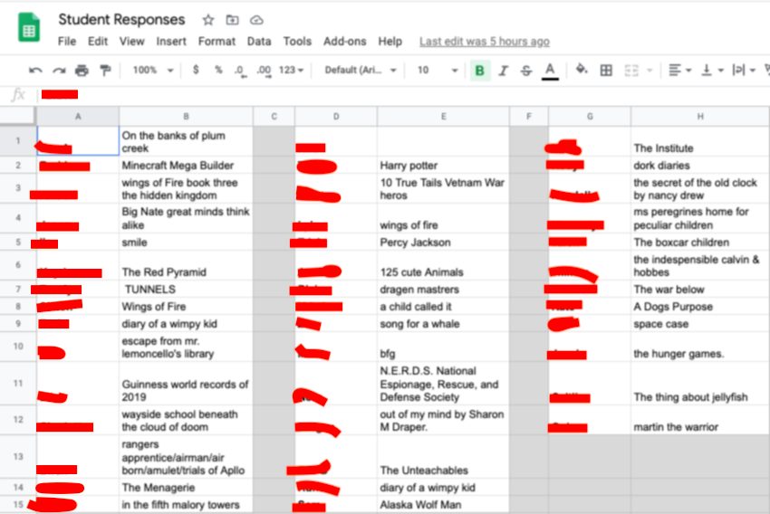 Teaching Distance Learning Class Brainstorm using Google Sheets