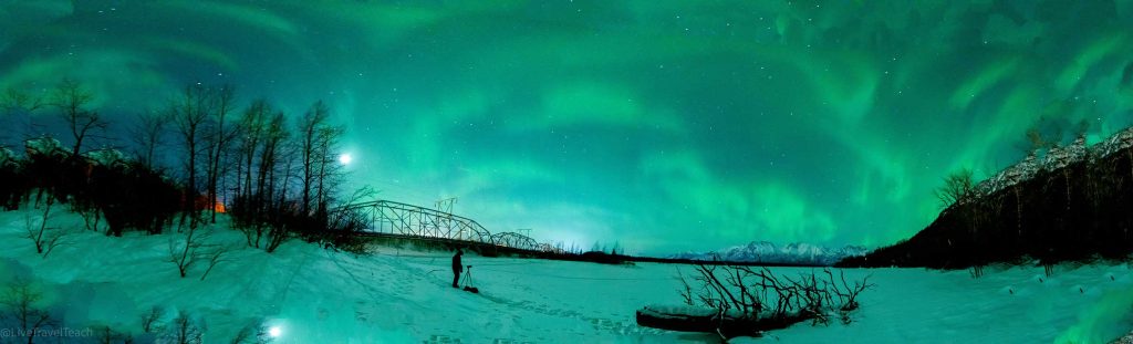 Northern Lights in Knik River, Palmer, Alaska