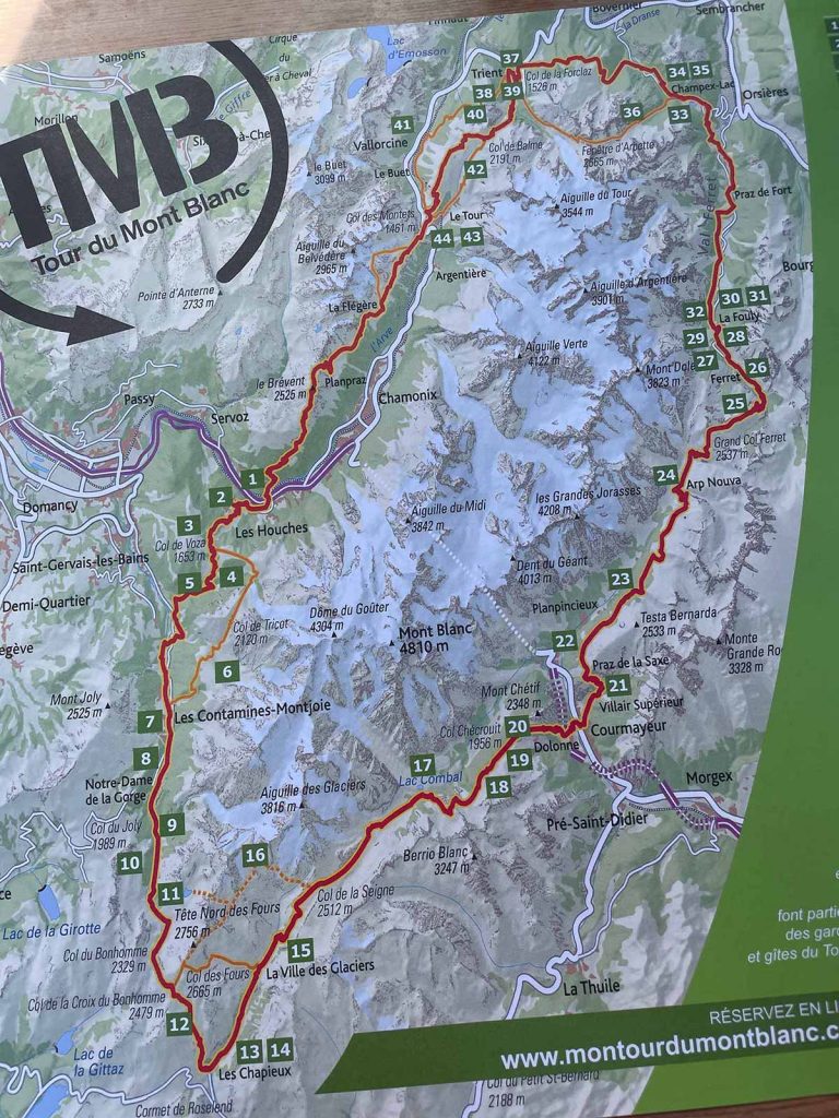 Tour du Mont Blanc Tour du Mont Blanc Map