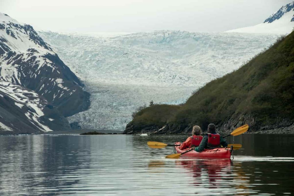 Alaska Kayaking at glacier in Alaska