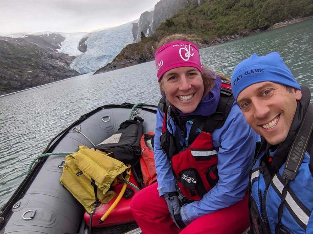 Mike Still and Elizabeth taking a picture together during their Whittier Alaska Boat Tours