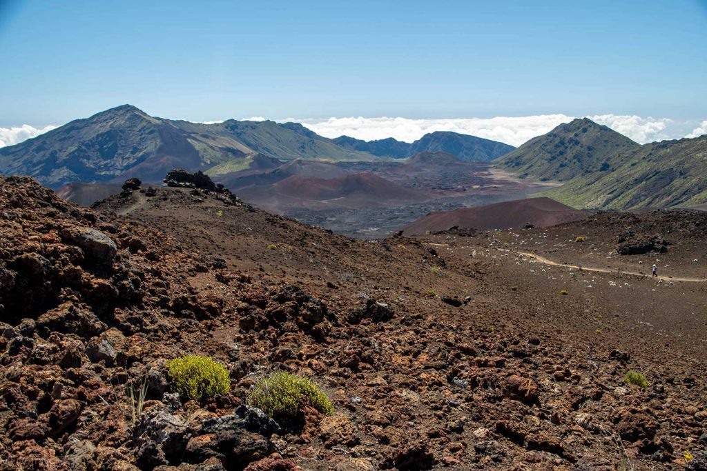Hiking in Haleakala Haleakalā National Park on the island of Maui, Hawaii