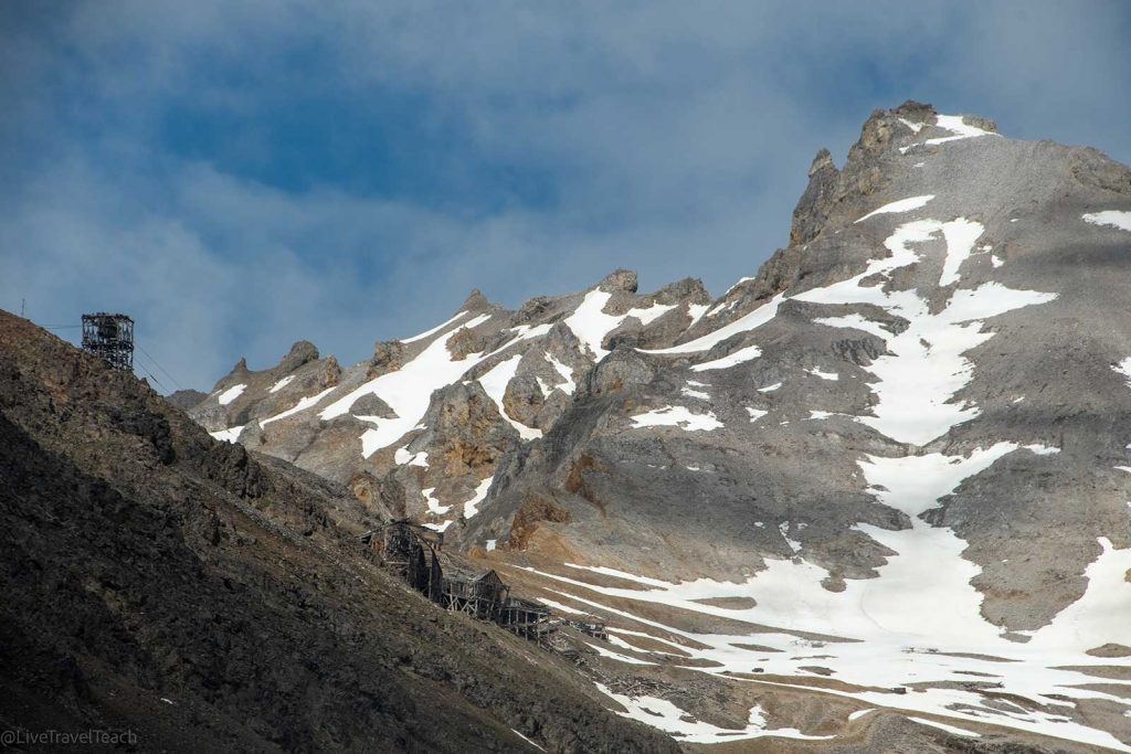 steep, rocky peaks partially covered in snow