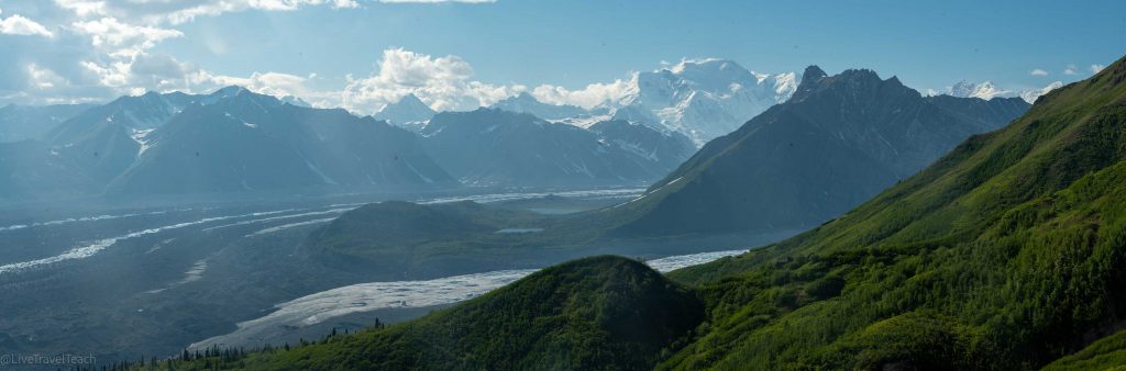 panorama views from within Wrangell-St. Elias National Park and Preserve in Alaska