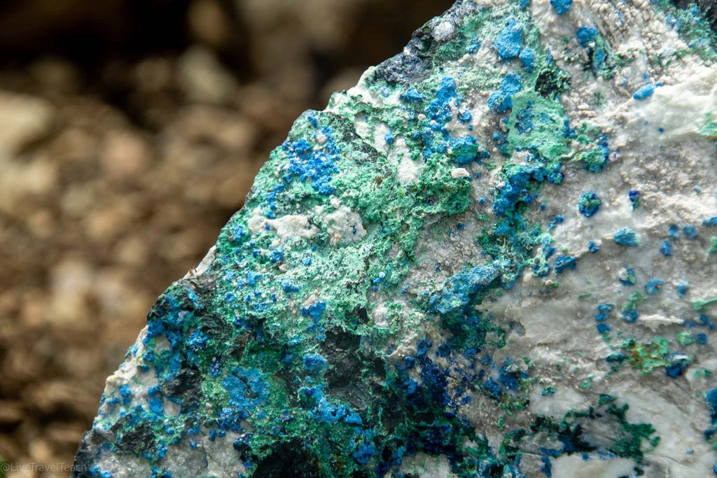 small rocks with blue azurite