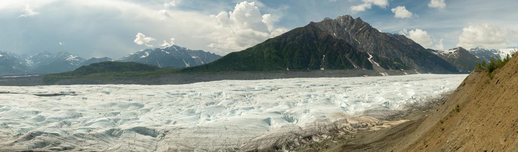 Erie Mine Trail panoramic view of the Root Glacier