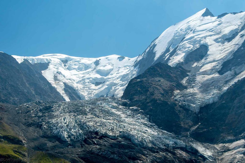 Tour du Mont Blanc the Glacier de Bionnassay located within the Mont Blanc massif