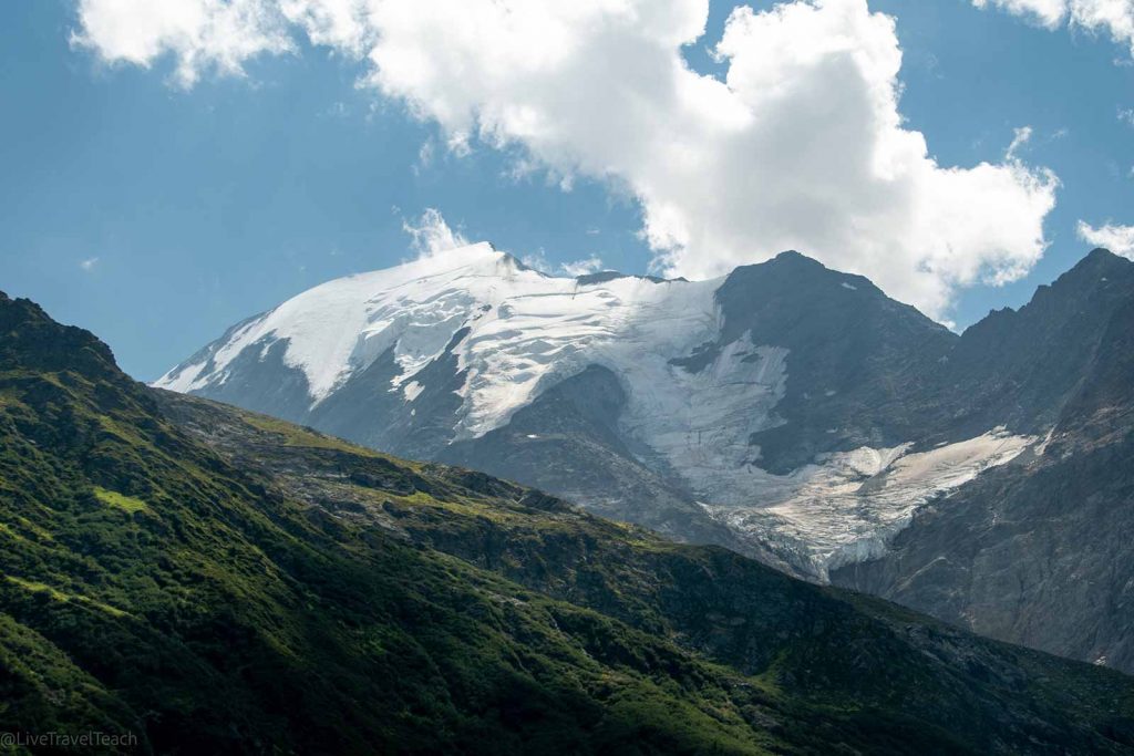 Tour du Mont Blanc a scenic view of the Aiguille de Bionnassay and the Bionnassay Glacier