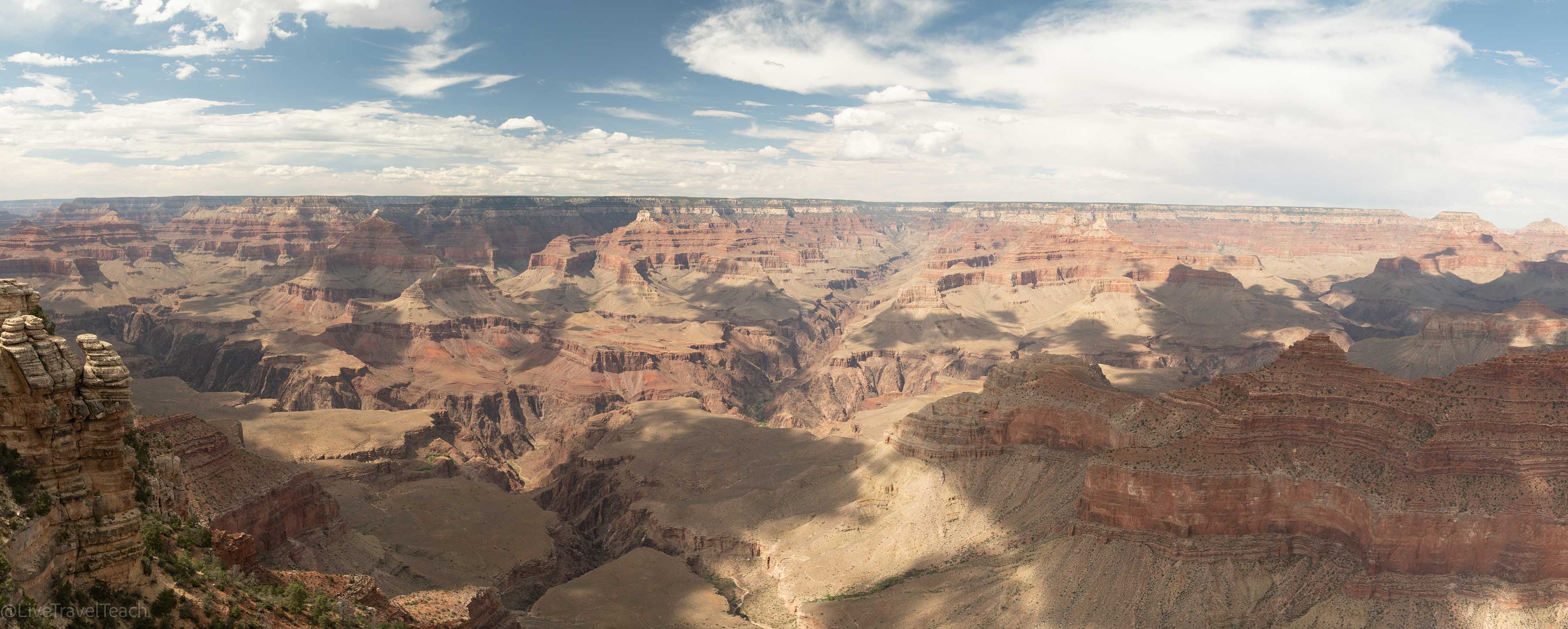 Panoramic aerial shot of the Grand Canyon
