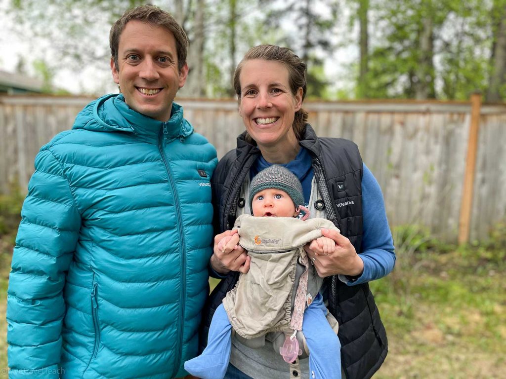 Venustas Heated Jacket Mike Still with his wife and child
