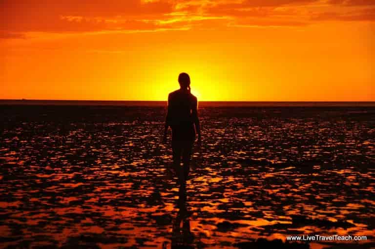 sunset low tide Muui Island South Korea sunset low tide Muui Island South Korea