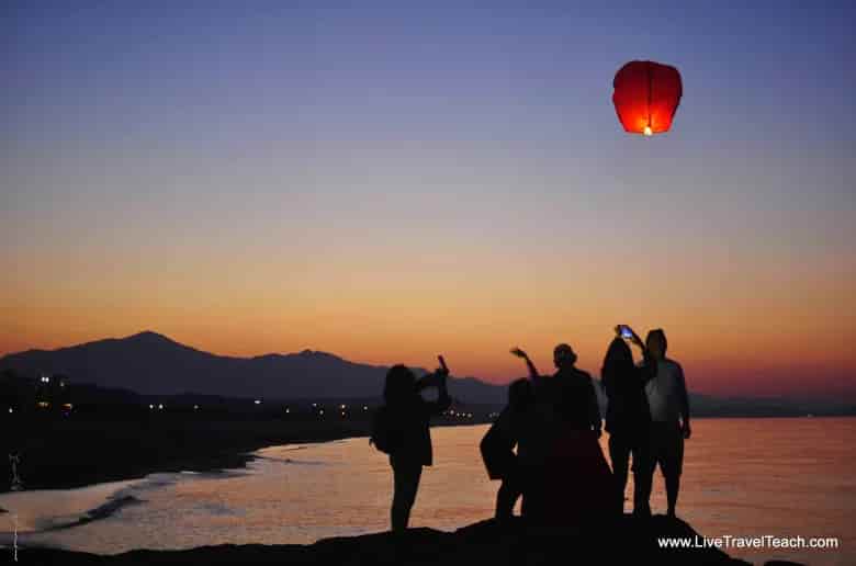 red lantern Sokcho South Korea sunset red lantern Sokcho South Korea sunset