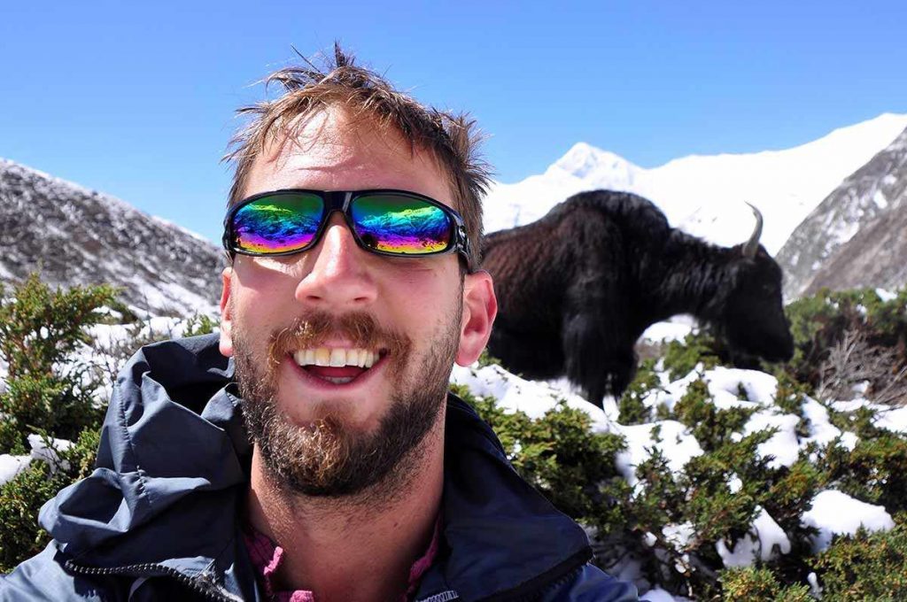 Mike Still with a Himalayan yak.