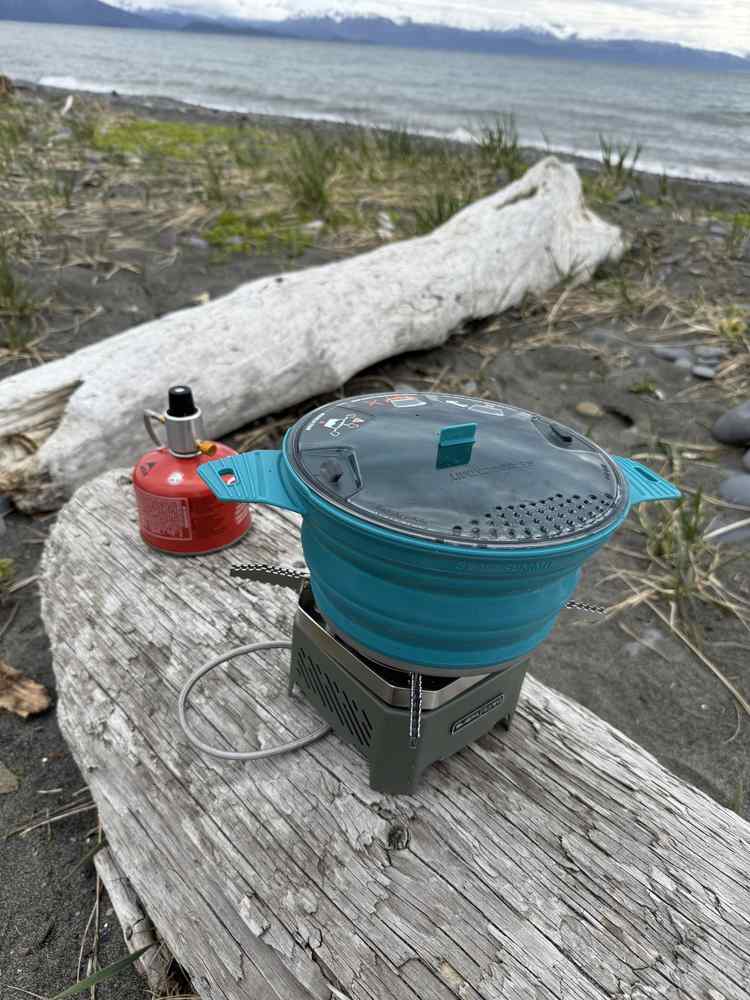 traverseon-solo-camping-gas-stove-review-alaska-beach-driftwood.jpg